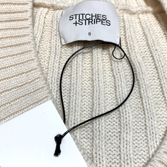 NWT Stitches + Stripes Ribbed V-Neck Maxi Sweater Dress Women Cotton Small Med - Picture 7 of 7